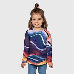 Лонгслив детский Colored lines, цвет: 3D-принт — фото 2