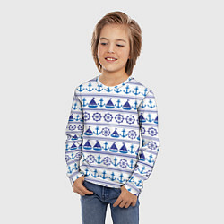 Лонгслив детский Морские мотивы, цвет: 3D-принт — фото 2