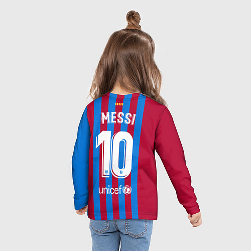 Детский лонгслив Месси Барселона 20212022 / 3D-принт – фото 6