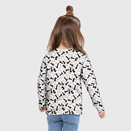 Детский лонгслив Шахматные Фигуры / 3D-принт – фото 6