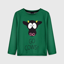 Лонгслив детский Go Cows, цвет: 3D-принт