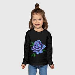 Лонгслив детский Сапфировая роза, цвет: 3D-принт — фото 2