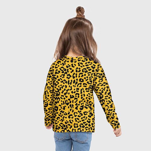 Детский лонгслив Леопард желтый / 3D-принт – фото 6