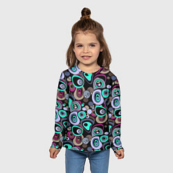 Лонгслив детский Абстрактный узор ретро, цвет: 3D-принт — фото 2