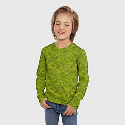 Лонгслив детский Зеленый мраморный узор, цвет: 3D-принт — фото 2