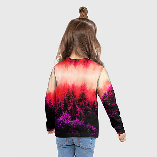 Детский лонгслив КРАСНАЯ ОСЕНЬ / 3D-принт – фото 6