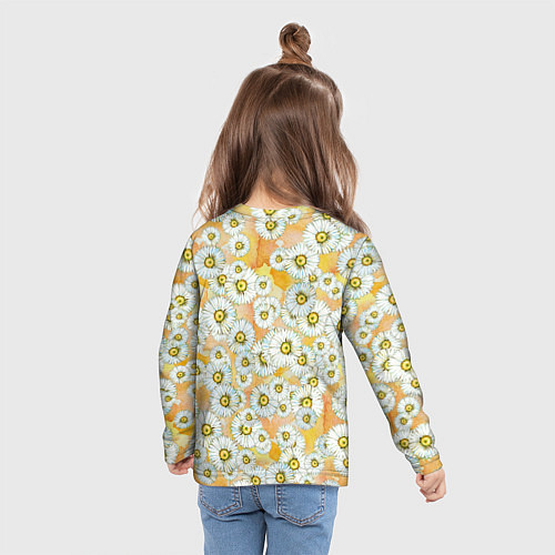 Детский лонгслив Раз - ромашка, два - ромашка / 3D-принт – фото 6