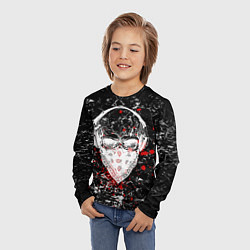 Лонгслив детский Череп хипстер, цвет: 3D-принт — фото 2