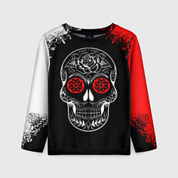 Детский лонгслив Red White Skull - Череп