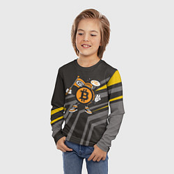 Лонгслив детский BTC монета, цвет: 3D-принт — фото 2