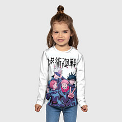 Лонгслив детский Магическая битва главные герои, цвет: 3D-принт — фото 2