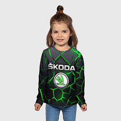 Лонгслив детский Skoda 3D плиты с подсветкой, цвет: 3D-принт — фото 2
