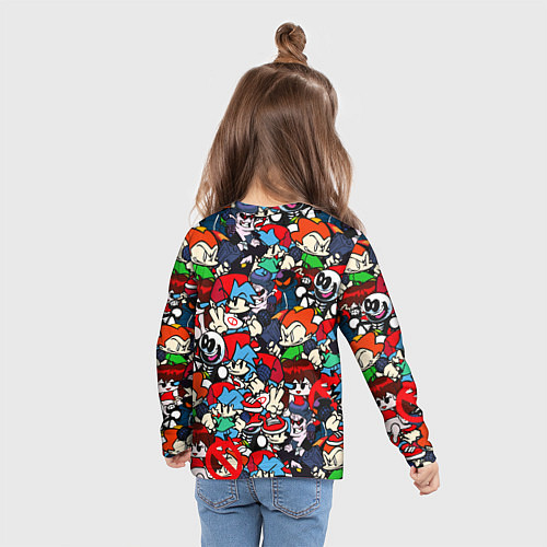 Детский лонгслив FRIDAY NIGHT FUNKIN ВСЕ ПЕРСОНАЖИ / 3D-принт – фото 6