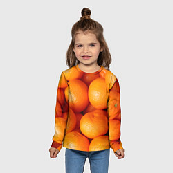 Лонгслив детский Мандаринчик чик, цвет: 3D-принт — фото 2