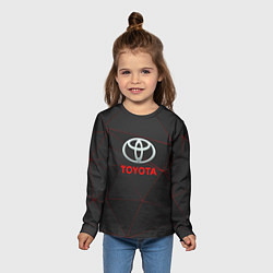 Лонгслив детский Toyota Тонкие линии неона, цвет: 3D-принт — фото 2
