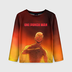 Лонгслив детский Сайтама в огне One Punch-Man, цвет: 3D-принт