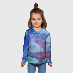Лонгслив детский Гуашевые облака, цвет: 3D-принт — фото 2