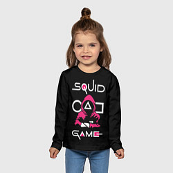 Лонгслив детский Squid game: guard-killer, цвет: 3D-принт — фото 2