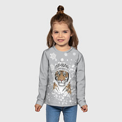Лонгслив детский Снежный тигр, цвет: 3D-принт — фото 2