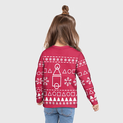 Детский лонгслив Новогодний Ojingeo geim / 3D-принт – фото 6