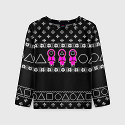 Лонгслив детский Новогодний свитер Ojingeo geim, цвет: 3D-принт