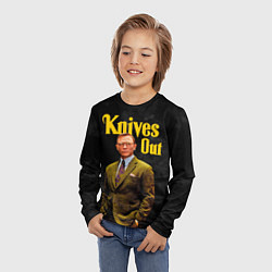 Лонгслив детский Достать ножи Knives Out, цвет: 3D-принт — фото 2
