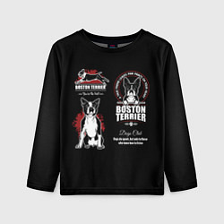 Лонгслив детский Бостон-Терьер Boston Terrier, цвет: 3D-принт