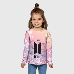 Лонгслив детский BTS БТС АВТОГРАФЫ УЧАСТНИКОВ, цвет: 3D-принт — фото 2