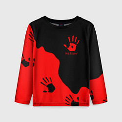 Лонгслив детский WE KNOW RED LOGO, цвет: 3D-принт
