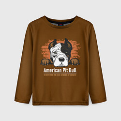 Детский лонгслив Американский Питбультерьер Pit Bull Terrier