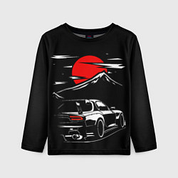 Детский лонгслив MAZDA RX 7 Мазда при свете красной луны