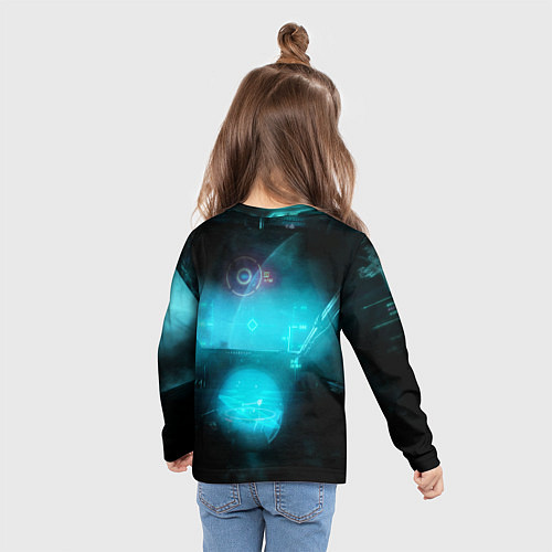 Детский лонгслив Star Citizen spaceship / 3D-принт – фото 6