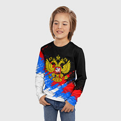 Лонгслив детский ТРИКОЛОР РОССИЯ, БРЫЗГИ КРАСОК, цвет: 3D-принт — фото 2