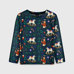 Детский лонгслив Рождественский узор Щелкунчик