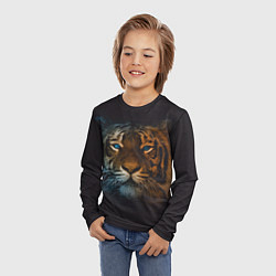 Лонгслив детский Тигр с голубыми глазами, цвет: 3D-принт — фото 2