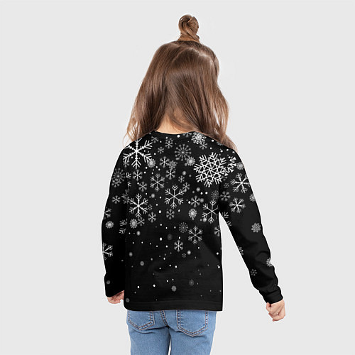 Детский лонгслив Снежинки - С Новый год / 3D-принт – фото 6