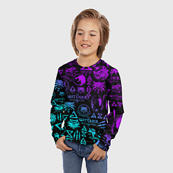Лонгслив детский ВЕДЬМАК ЛОГОБОМБИНГ НЕОН, цвет: 3D-принт — фото 2