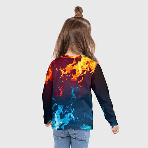 Детский лонгслив Unreal Огонь / 3D-принт – фото 6