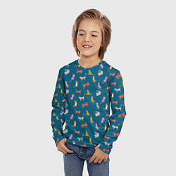 Лонгслив детский Тигрята на темном фоне, цвет: 3D-принт — фото 2
