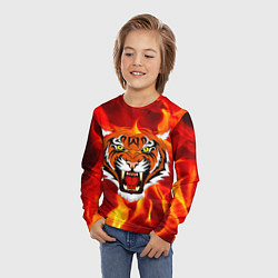 Лонгслив детский Fire Tiger Face 2022, цвет: 3D-принт — фото 2