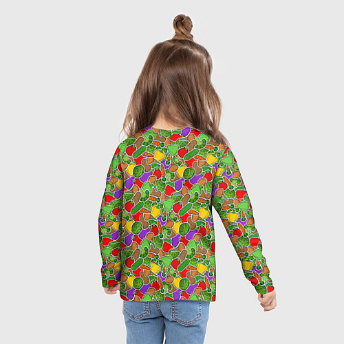 Детский лонгслив Овощи ЗОЖ / 3D-принт – фото 6