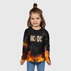 Лонгслив детский ACDC - Fire, цвет: 3D-принт — фото 2