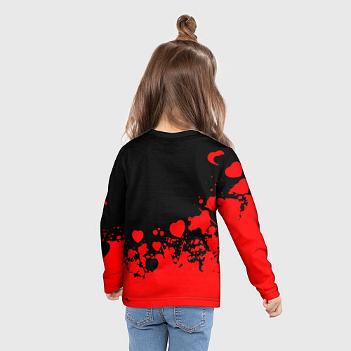 Детский лонгслив Adele Сердечки Автограф / 3D-принт – фото 6