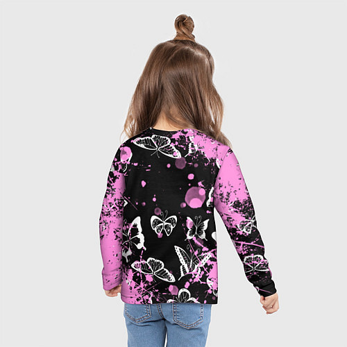 Детский лонгслив Adele - Бабочки / 3D-принт – фото 6