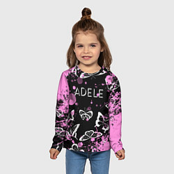 Лонгслив детский Adele - Бабочки, цвет: 3D-принт — фото 2