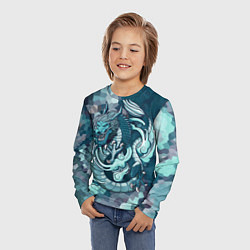 Лонгслив детский Дракон-стихия воды, цвет: 3D-принт — фото 2