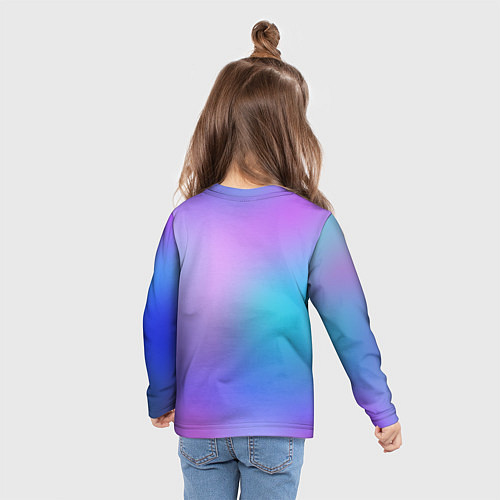 Детский лонгслив Радужное Размытие / 3D-принт – фото 6