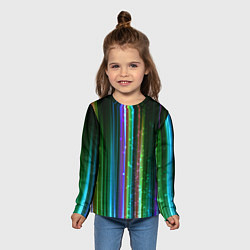 Лонгслив детский Свет неоновой радуги, цвет: 3D-принт — фото 2