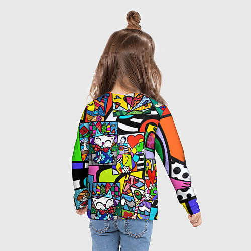 Детский лонгслив Romero Britto - emoji / 3D-принт – фото 6