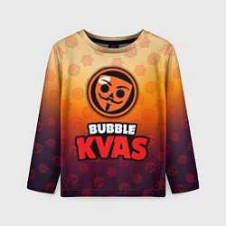 Лонгслив детский Бабл Квас Bubble Kvas, логотип, цвет: 3D-принт